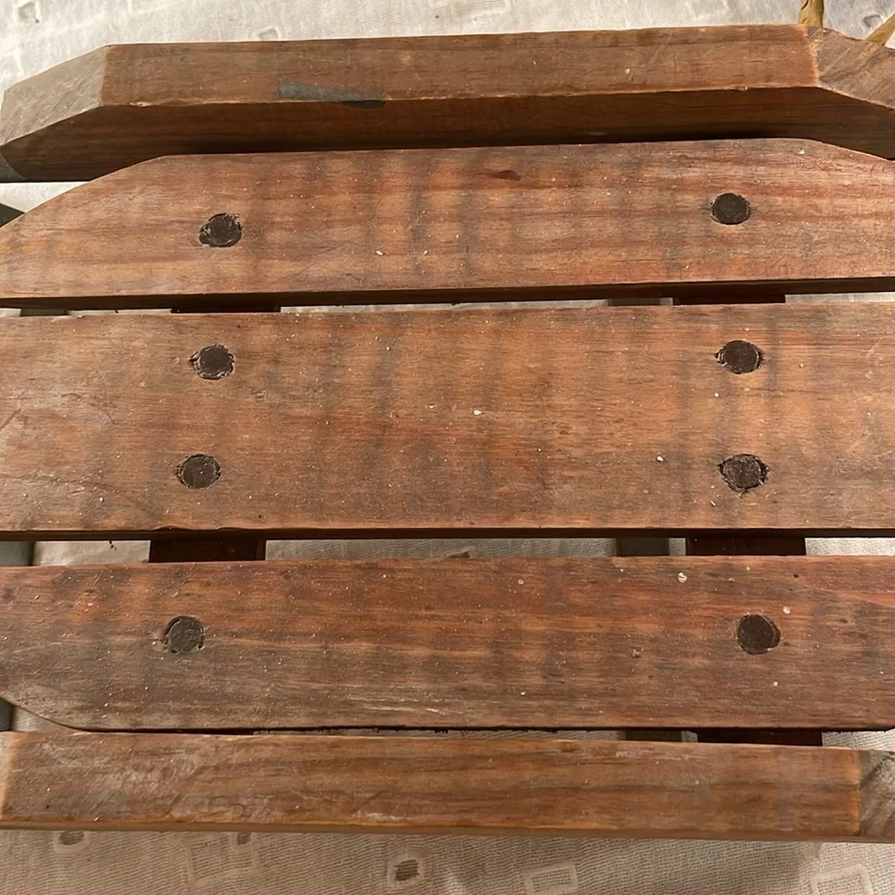 Vintage Wooden Green Painted Metal Quality Sled - Picture 9 of 9